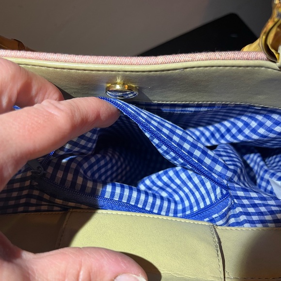 Vintage unused beaded elephant tote bamboo handles - Picture 6 of 9